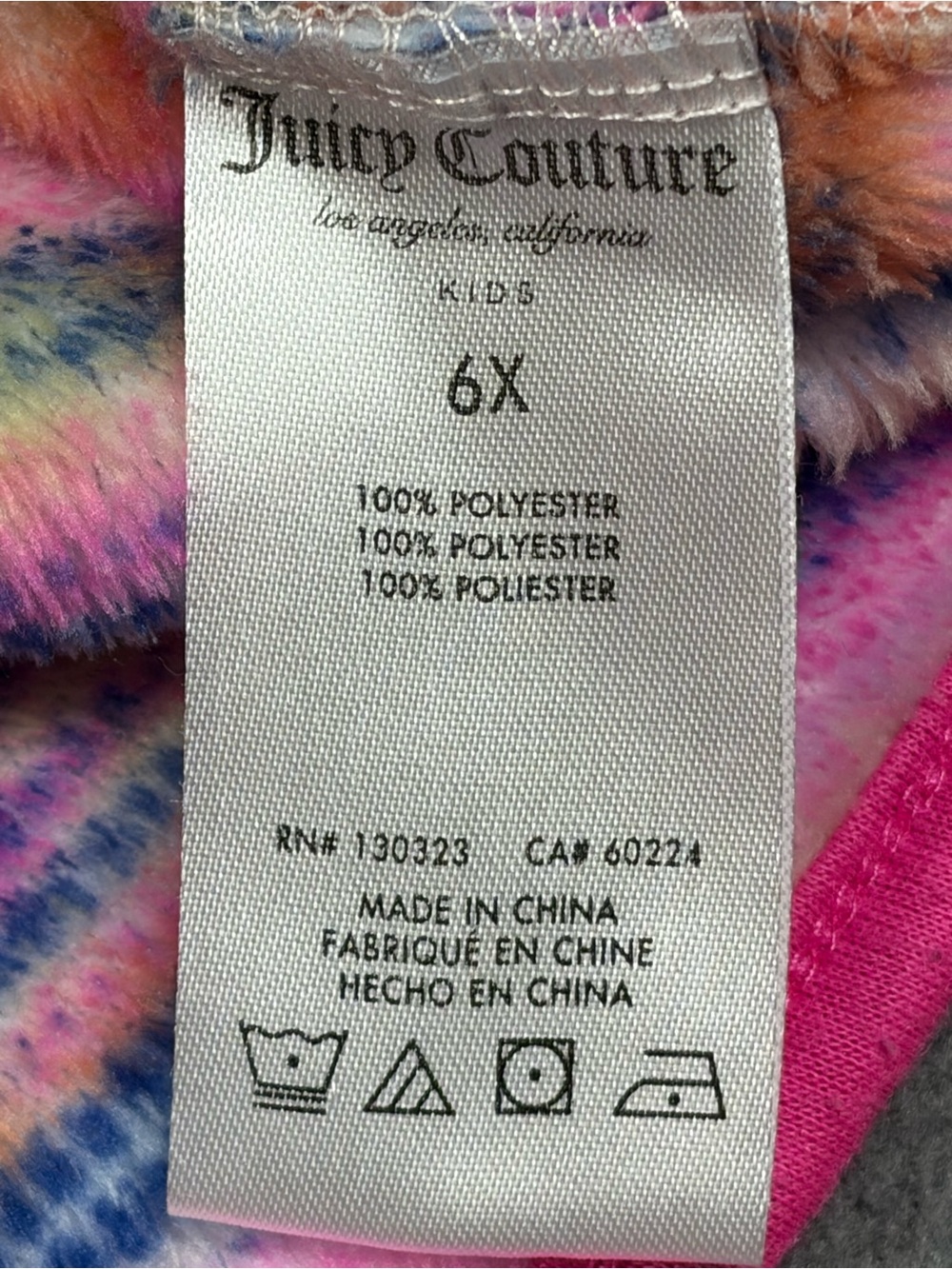 Juicy Couture Girls' Multicolor Fleece Quarter-Zip Pullover - Pink - Picture 7 of 9